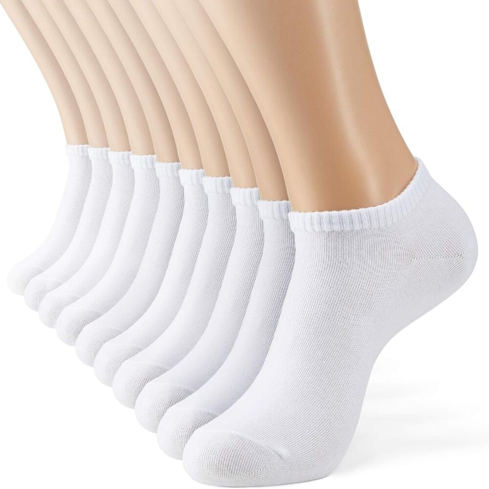 Men's/Women's 10-20 Pairs Thin Cotton Low Cut Ankle Socks, Multipack